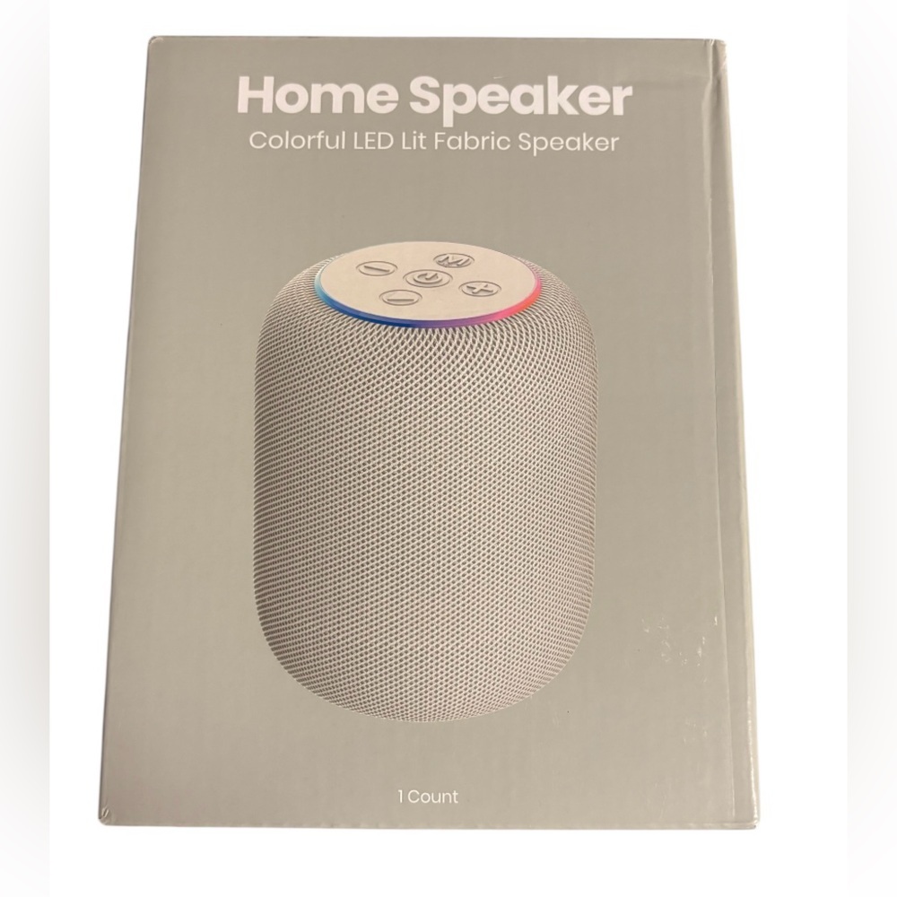 NEW Home Speaker Colorful LED Lit Fabric Speaker - White